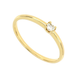 Anillo de compromiso en oro amarillo con diamante