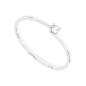 Anillo de compromiso en oro blanco con diamante