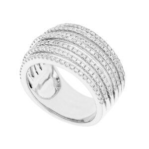 Anillo de varios aros en oro blanco con 199 diamantes