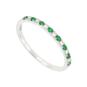 Anillo con esmeralda y diamantes