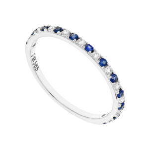 Churumbela en oro blanco con diamantes y zafiros