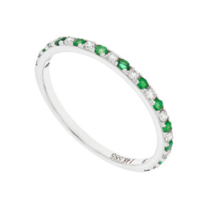 Churumbela en oro blanco con diamantes y esmeraldas