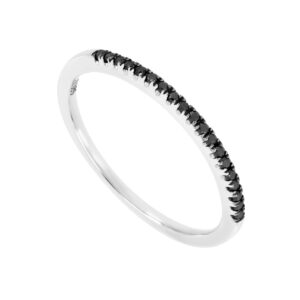 Churumbela en oro blanco con diamante negro