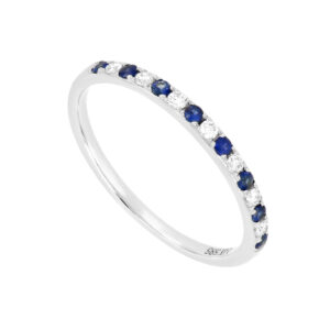 Churumbela en oro blanco con diamantes y zafiros
