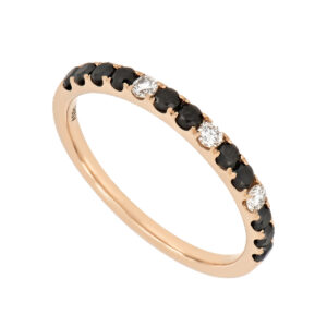 Churumbela en oro rosa con diamantes negros