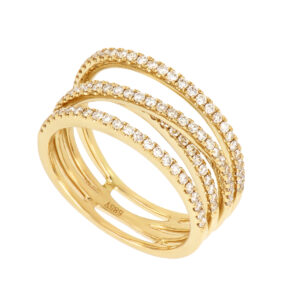 Anillo oro amarillo de 14k y diamantes