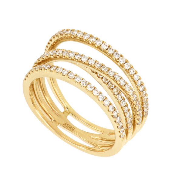 Anillo oro amarillo de 14k y diamantes