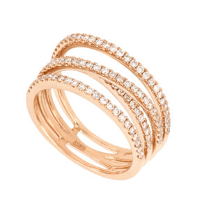 Anillo en oro rosa con diamantes