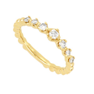 Anillo oro amarillo 14k y diamantes