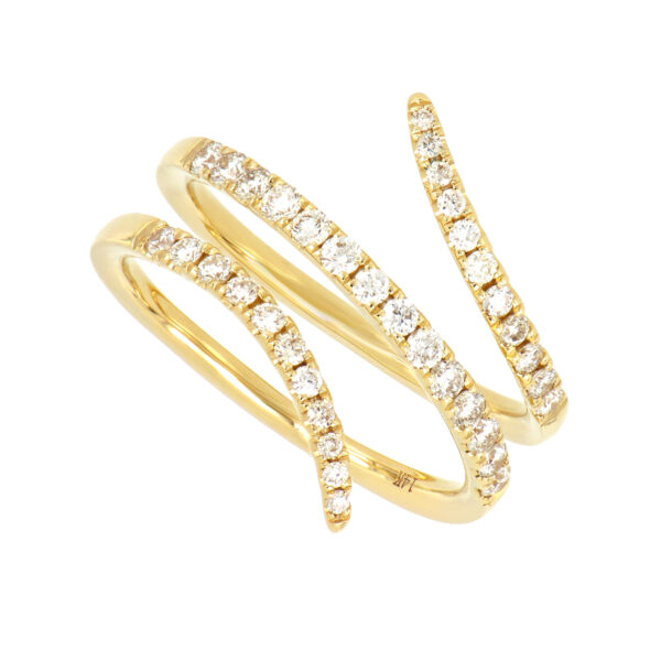Anillo espiral con diamantes
