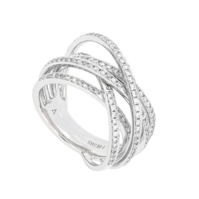 Anillo aros en oro blanco con diamantes