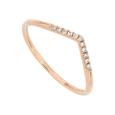 Anillo en oro rosa con diamantes