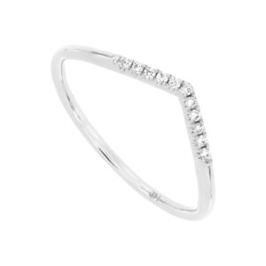 Anillo angular en oro blanco con diamantes