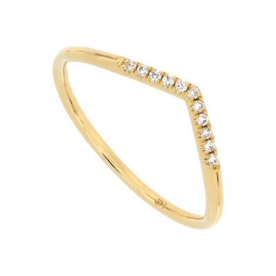 Anillo angular con diamantes