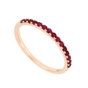Churumbela de oro rosa con rubíes