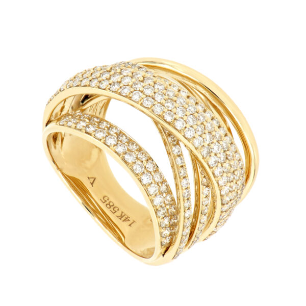 Anillo varios aros de oro con diamantes