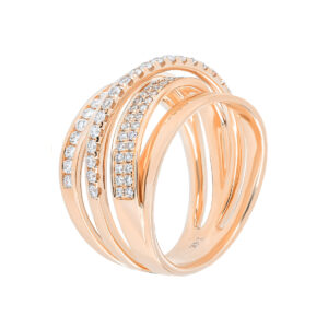 Anillo arcos de oro rosa con diamantes - Imagen 2