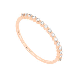 Churumbela ligera de oro rosa con diamantes