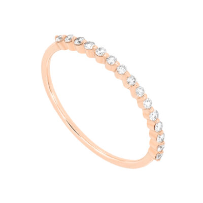 Churumbela ligera de oro rosa con diamantes