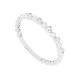 Churumbela intercalada de oro blanco con diamantes