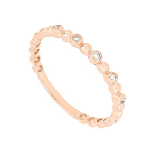 Churumbela intercalada de oro rosa con diamantes