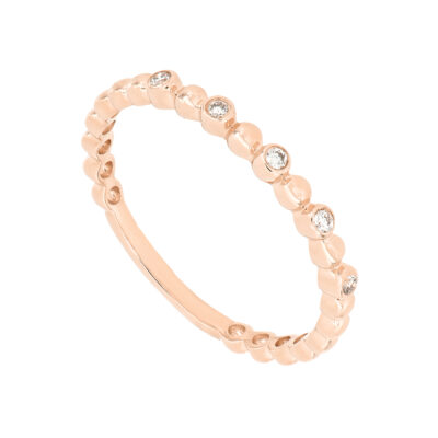 Churumbela intercalada de oro rosa con diamantes