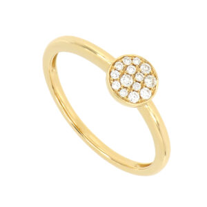 Anillo disco de oro con diamantes