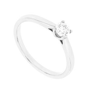 Anillo de compromiso en oro blanco con diamante