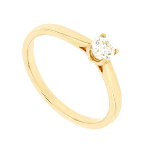 Anillo de compromiso en oro blanco con diamante