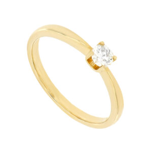 Anillo de compromiso en oro amarillo con diamante