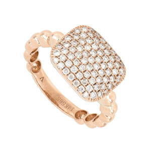 Anillo en oro rosa con diamantes