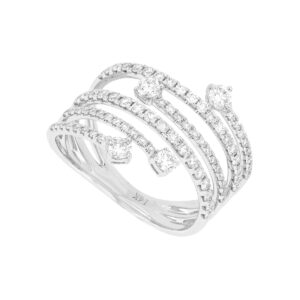 Anillo en oro blanco con diamantes