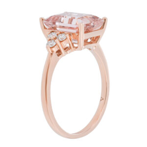 Anillo de oro con diamantes y morganita - Imagen 2
