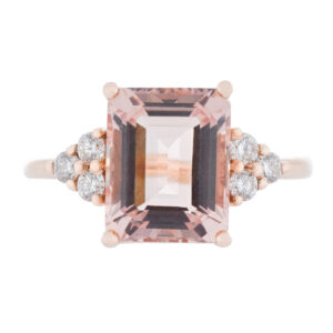 Anillo de oro con diamantes y morganita - Imagen 3