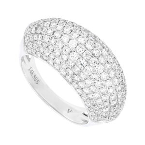 Anillo pesado de oro blanco con diamantes