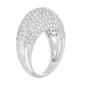 Anillo pesado de oro blanco con diamantes - Imagen 2