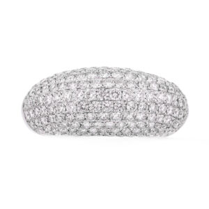 Anillo pesado de oro blanco con diamantes - Imagen 3