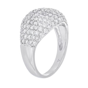 Anillo pesado de oro blanco con diamantes - Imagen 2