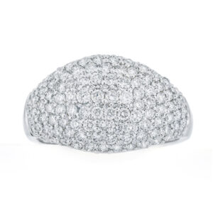 Anillo pesado de oro blanco con diamantes - Imagen 3