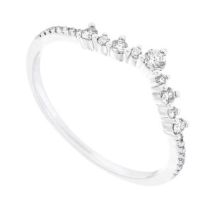 Anillo complementario de oro blanco con diamantes