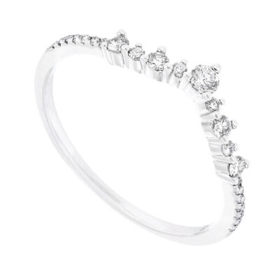 Anillo complementario de oro blanco con diamantes