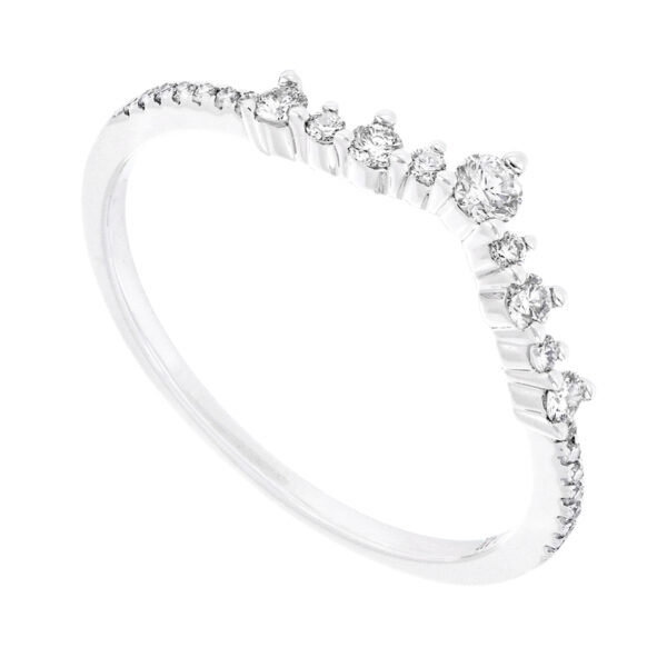 Anillo complementario de oro blanco con diamantes