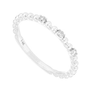 Anillo esferas de oro blanco con diamantes
