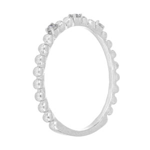 Anillo esferas de oro blanco con diamantes - Imagen 2
