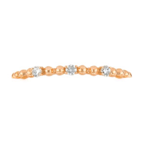 Anillo esferas de oro rosa con diamantes - Imagen 3