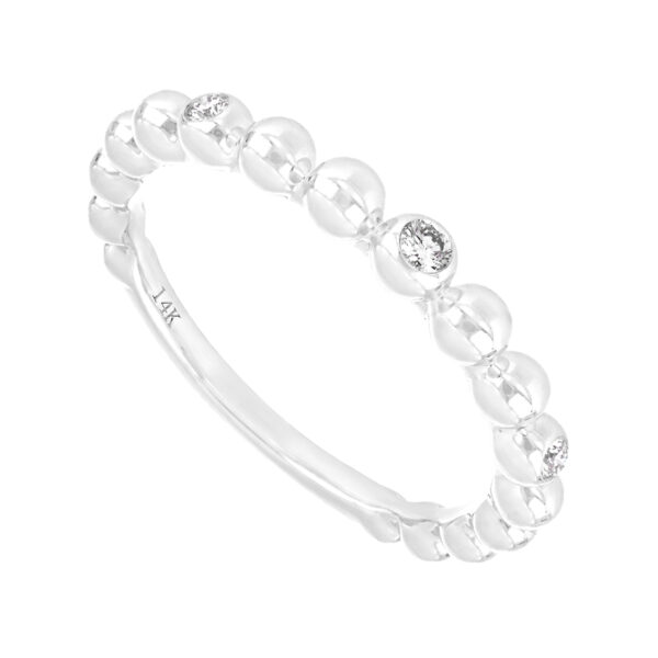 Anillo esferas de oro blanco con diamantes