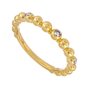 Anillo esferas de oro amarillo con diamantes
