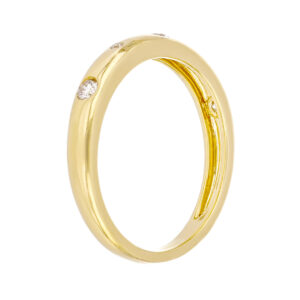 Anillo de oro amarillo con diamantes - Imagen 2