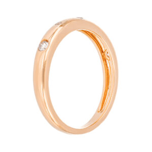 Anillo de oro rosa con diamantes - Imagen 2