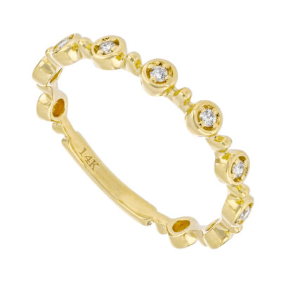 Anillo de oro amarillo con diamantes